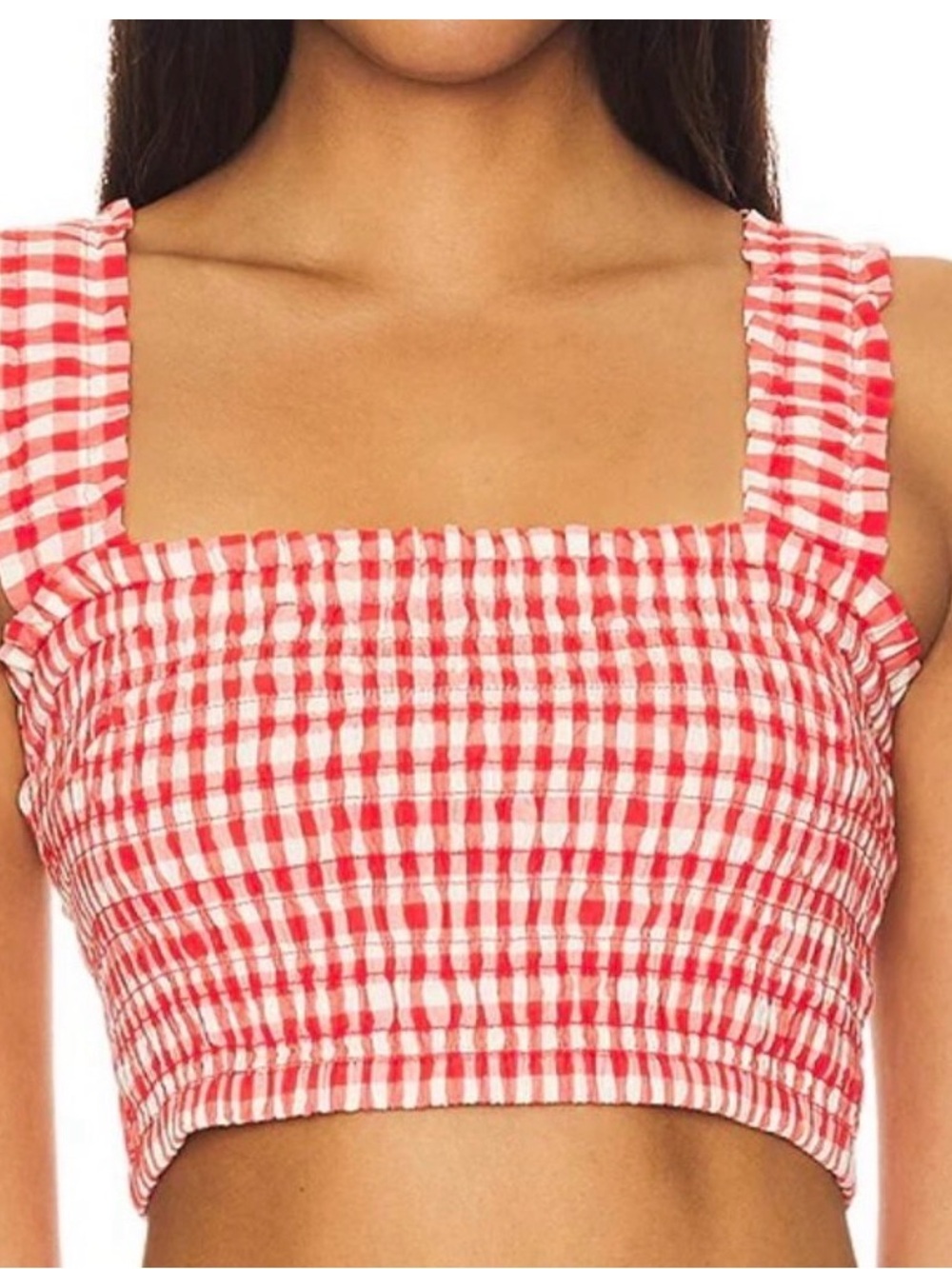 Rhode Tanya Gingham Smocked Tube Style Top
